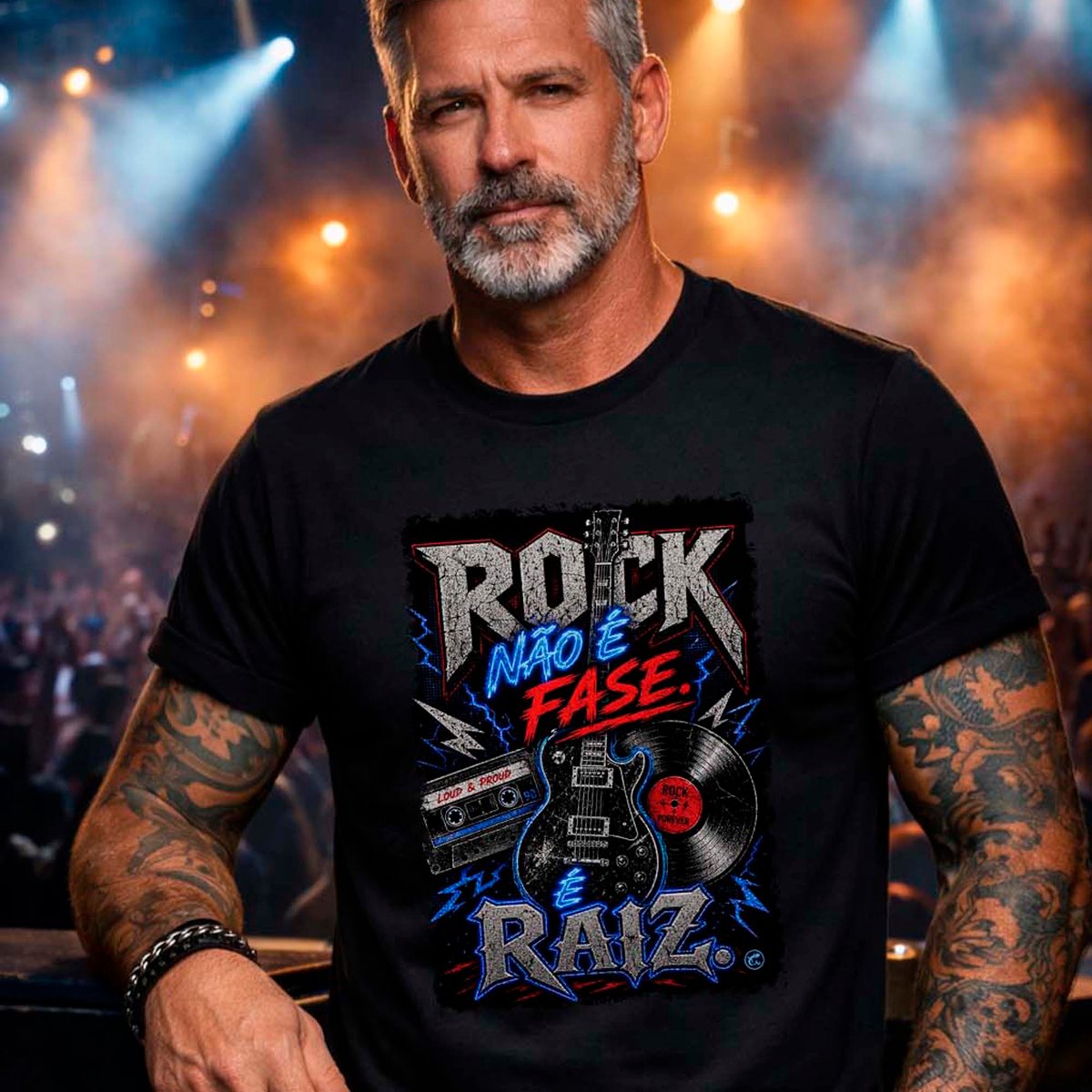 Nome do produto: Camiseta Rock não é Fase, é Raiz
