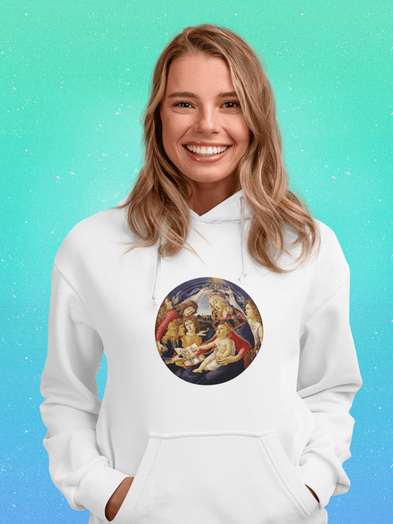 Moletom Canguru - Arte A Madona do Magnificat de Botticelli