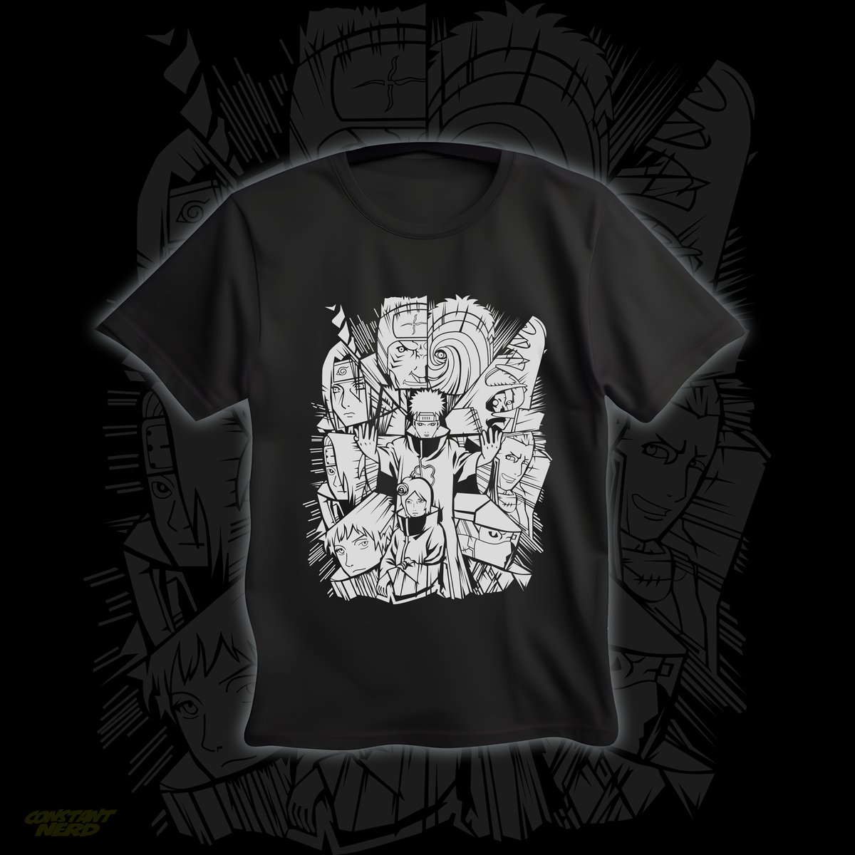 Nome do produto: Camisa Akatsuki Estampa Preta e Branca