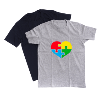 Nome do produto Camiseta Adulto - Coração autismo tradicional - várias cores