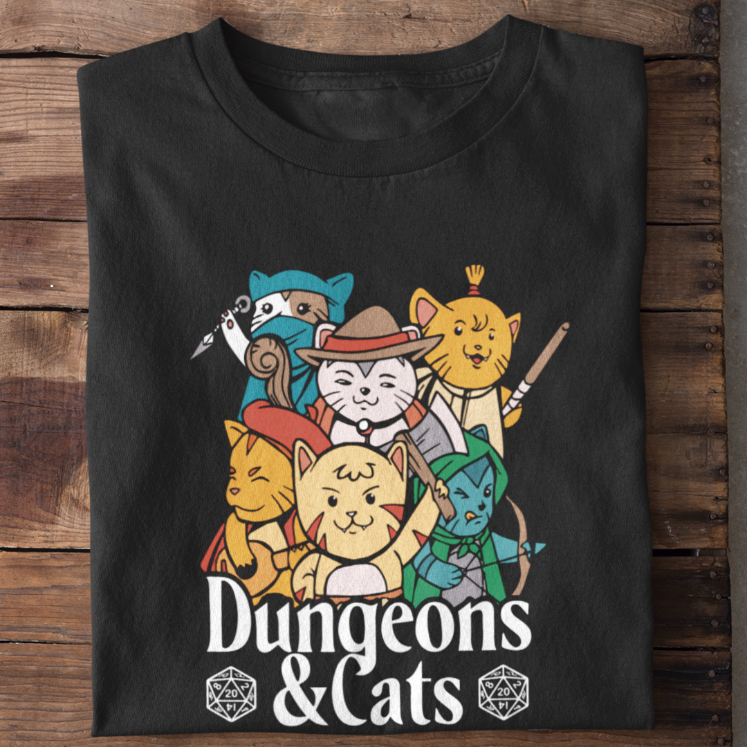 Camiseta Unissex - Dungeons e Cats