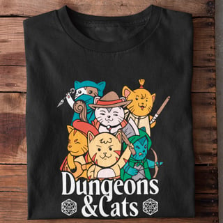 Camiseta Unissex - Dungeons e Cats