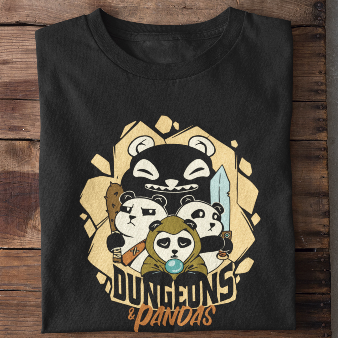 Nome do produto: Camiseta Unissex - Dungeons e pandas