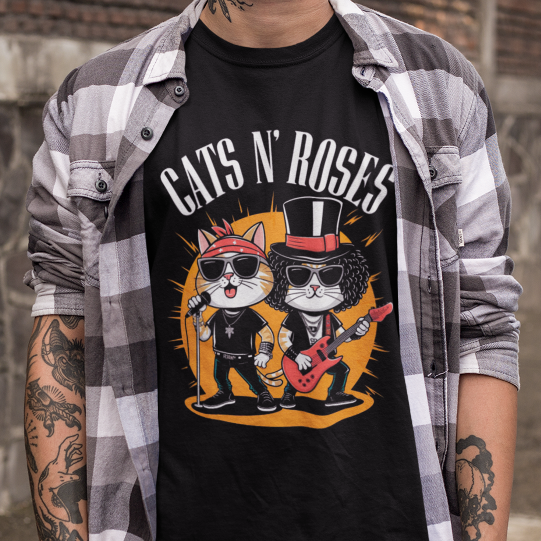 Camiseta Unissex - Cats N Roses