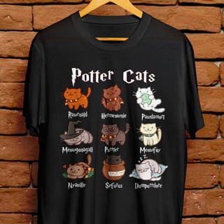 Camiseta Unissex - Potter Cats