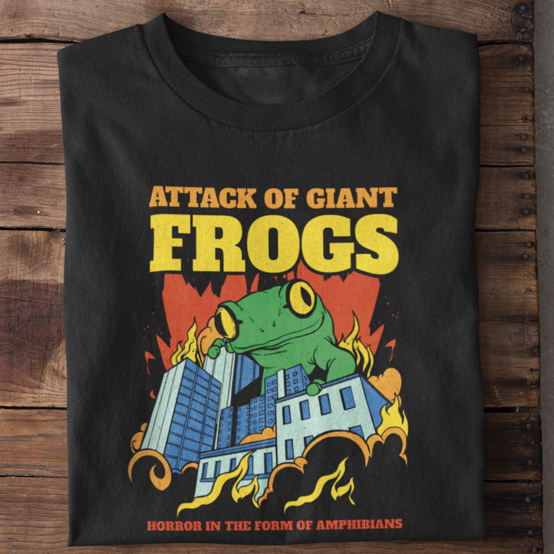 Camiseta Unissex - Attack of giant frogs