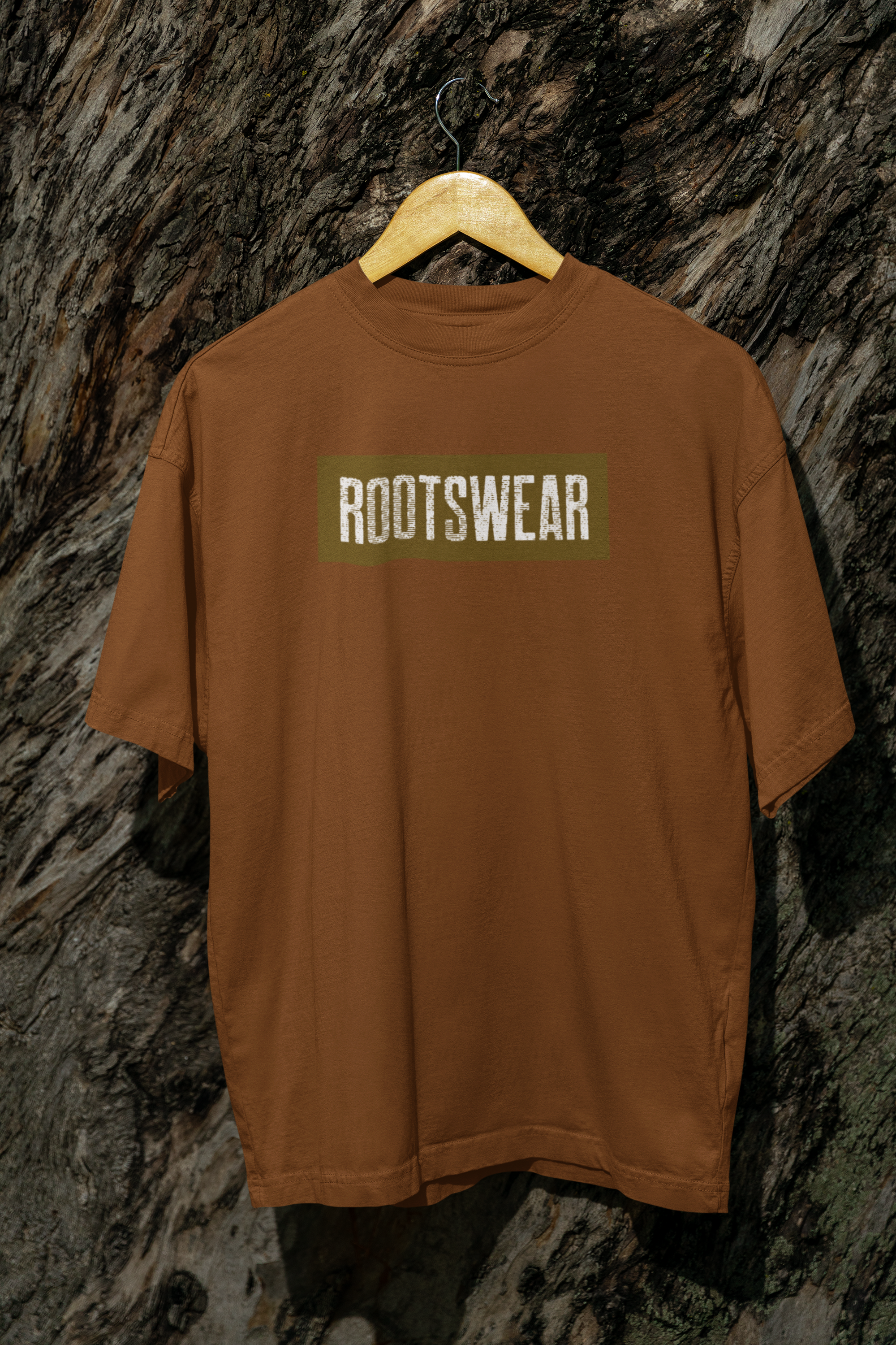 Camiseta Oversized Rootswear Unissex (Marrom)