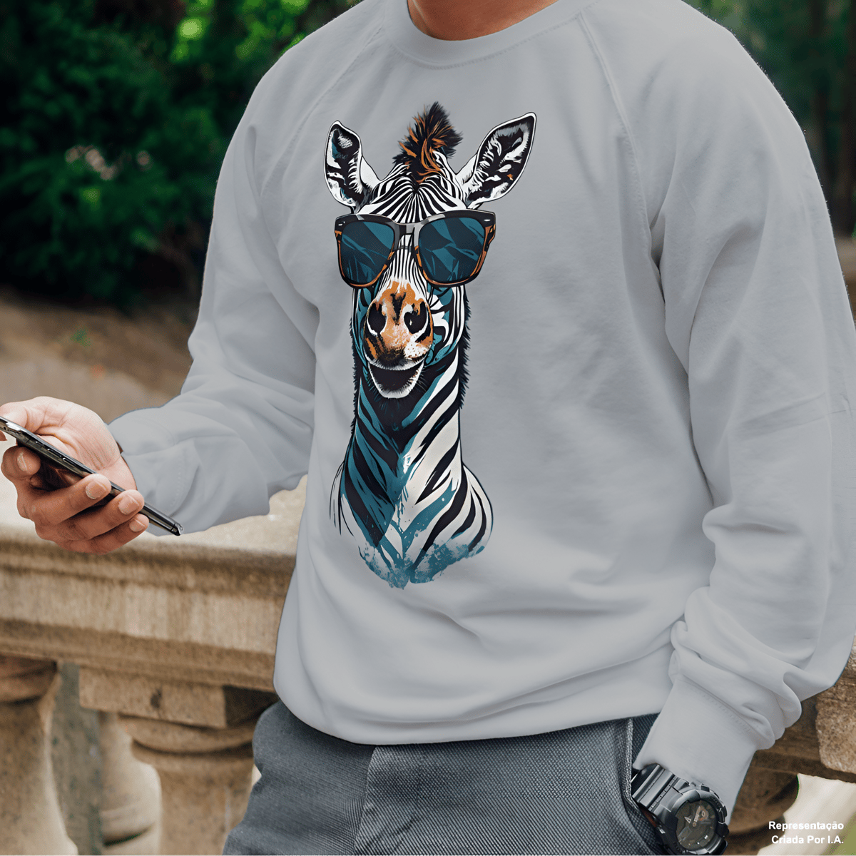 Nome do produto: Zebra De Óculos Escuro - Moletom