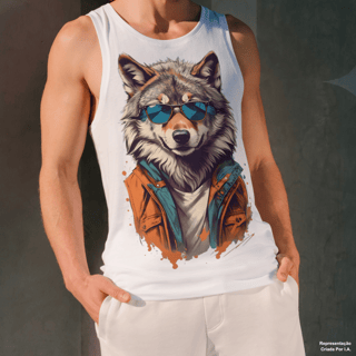 Lobo De Óculos Escuro - Camiseta Regata
