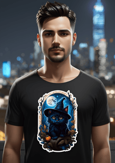Nome do produto Gato Bruxo - Camiseta