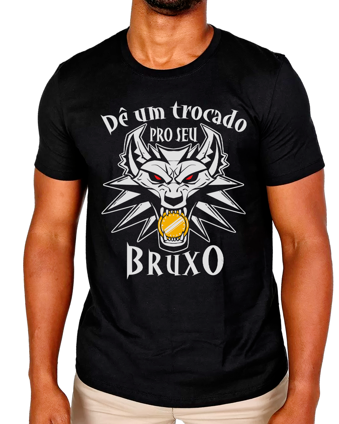 T-Shirt MasculinoThe Witcher Lobo Trocado