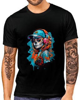 T-Shirt Masculino Catrina Moderna Arte