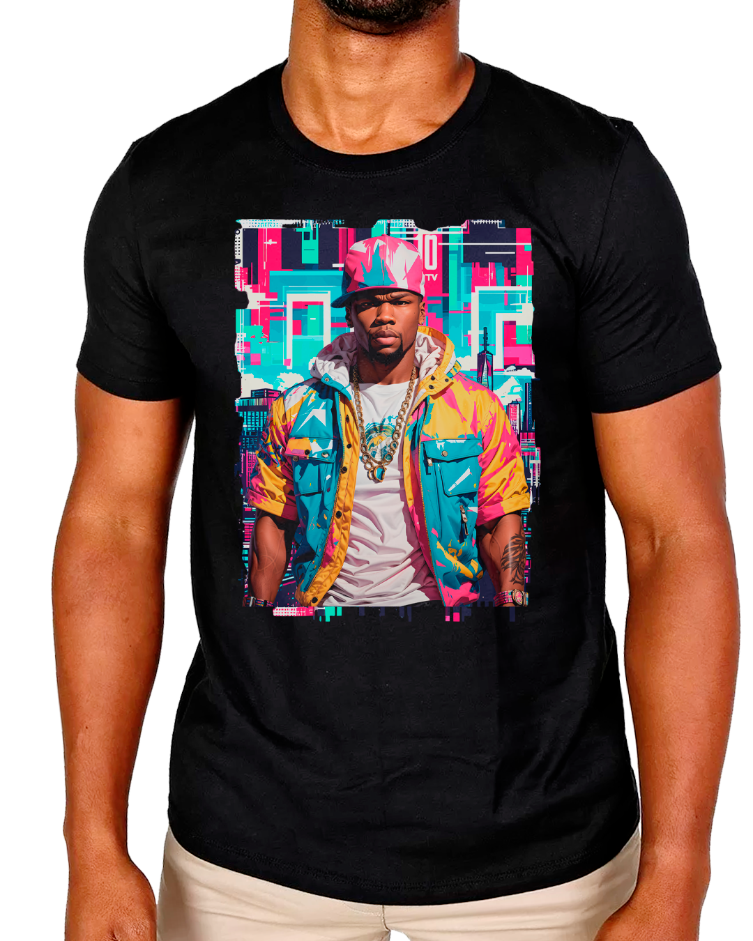 T-Shirt Masculino 50 Cent New Yourk City Colors