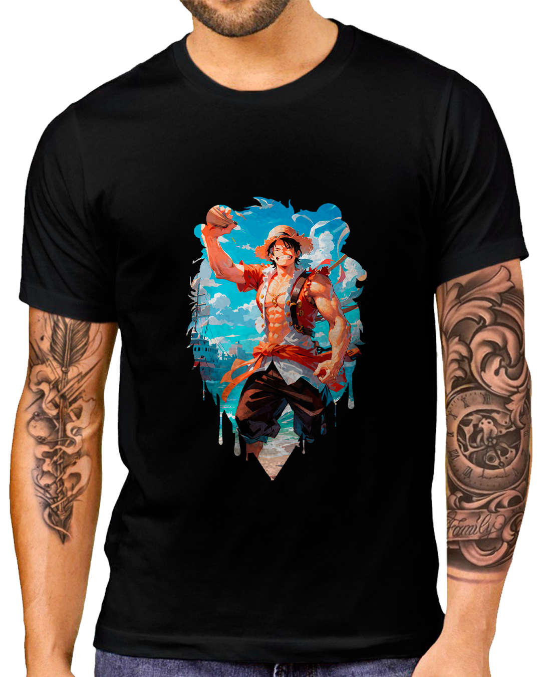 T-Shirt Masculino Luffy One Piece Arte