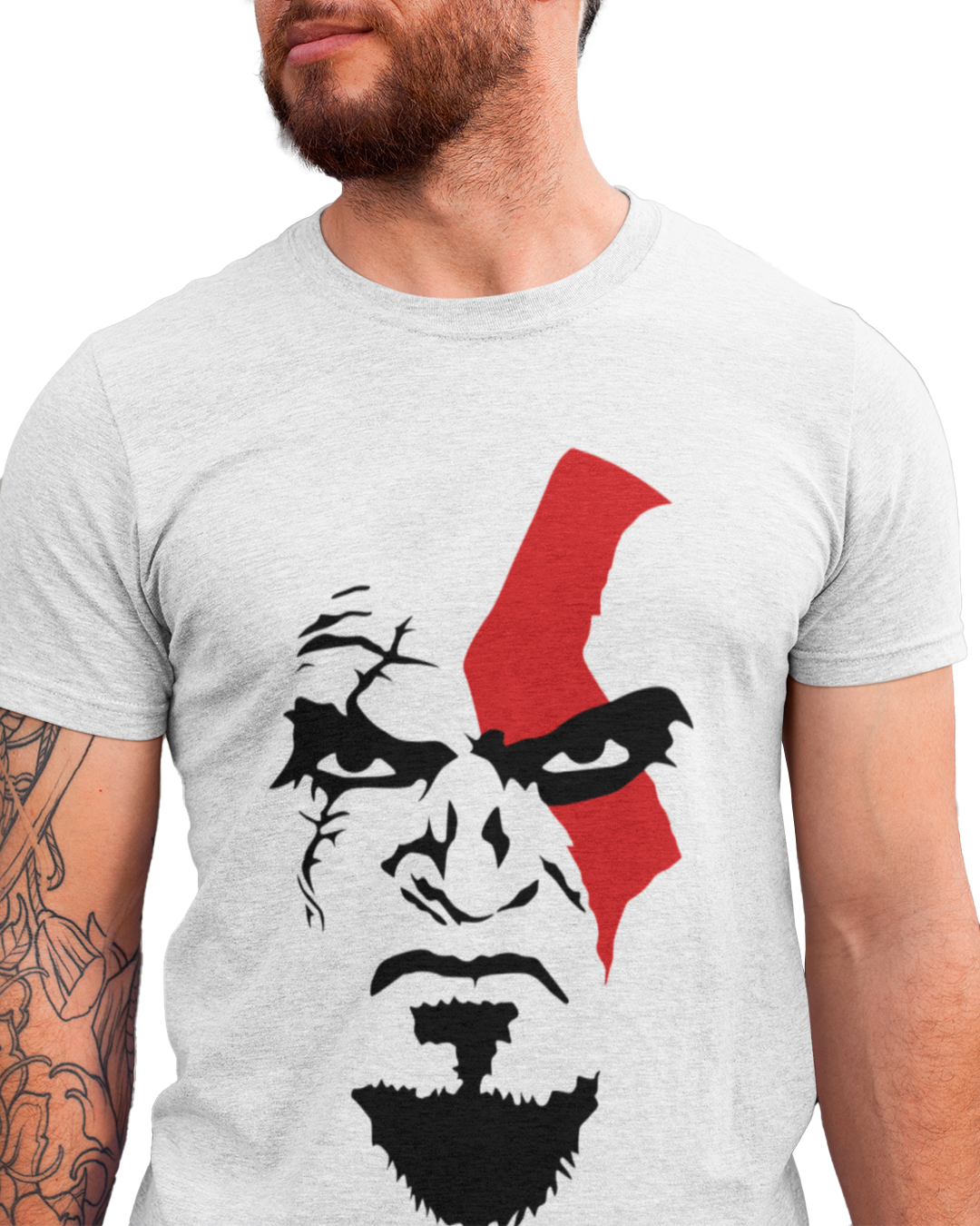 T-Shirt Masculino Kratos God of War Rosto