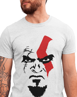 T-Shirt Masculino Kratos God of War Rosto