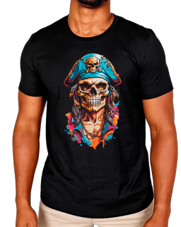 T-Shirt Masculino Pirata Arte Chapeu