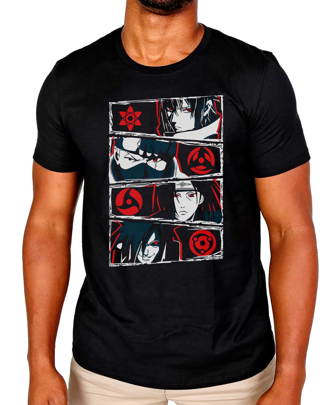 T-Shirt Masculino Sasuke, Kakashi, Itachi e Madara