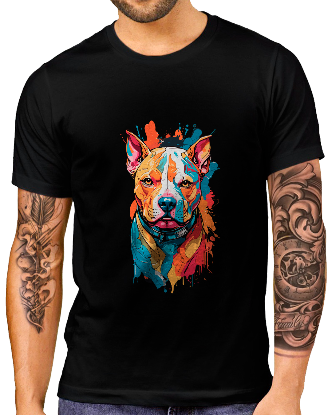 T-Shirt Masculino Cachorro Arte