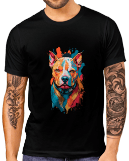 T-Shirt Masculino Cachorro Arte