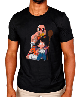 T-Shirt Masculino Goku, Mestre Kame e Kuririn