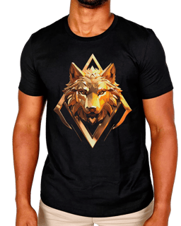 T-Shirt Masculino Lobo Ouro