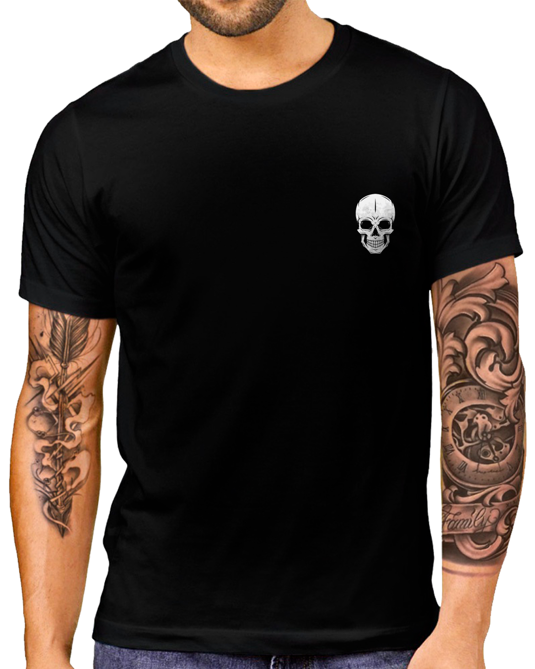 T-Shirt Masculino Caveira Casual