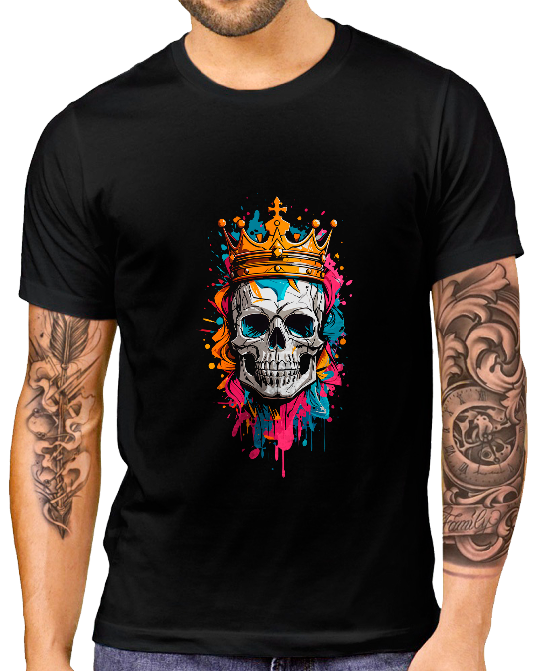 T-Shirt Masculino Caveira Coroa