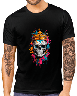 T-Shirt Masculino Caveira Coroa