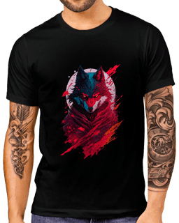 T-Shirt Masculino Lobo Arte