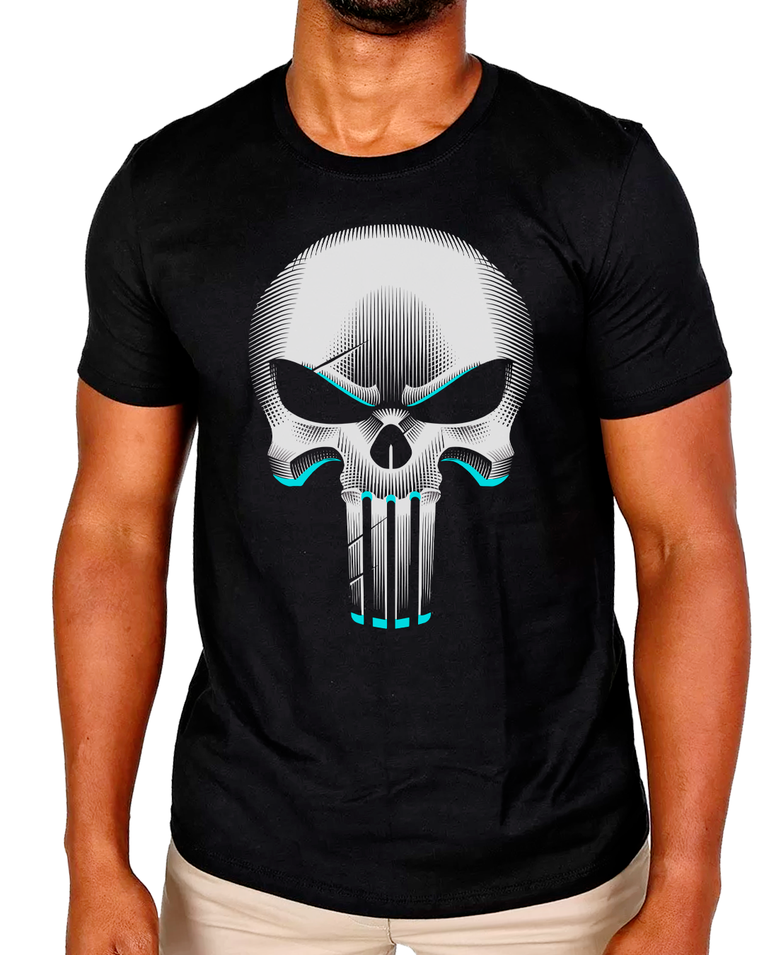 T-Shirt Masculino Caveira Metalica