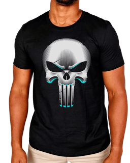 T-Shirt Masculino Caveira Metalica