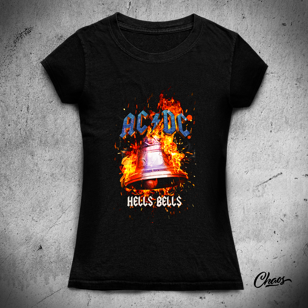 Nome do produto: Camiseta Baby Long AC/DC Hells Bells