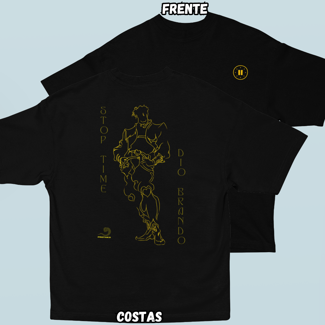 Nome do produto: Camiseta Oversized Stop Time Frente Costas