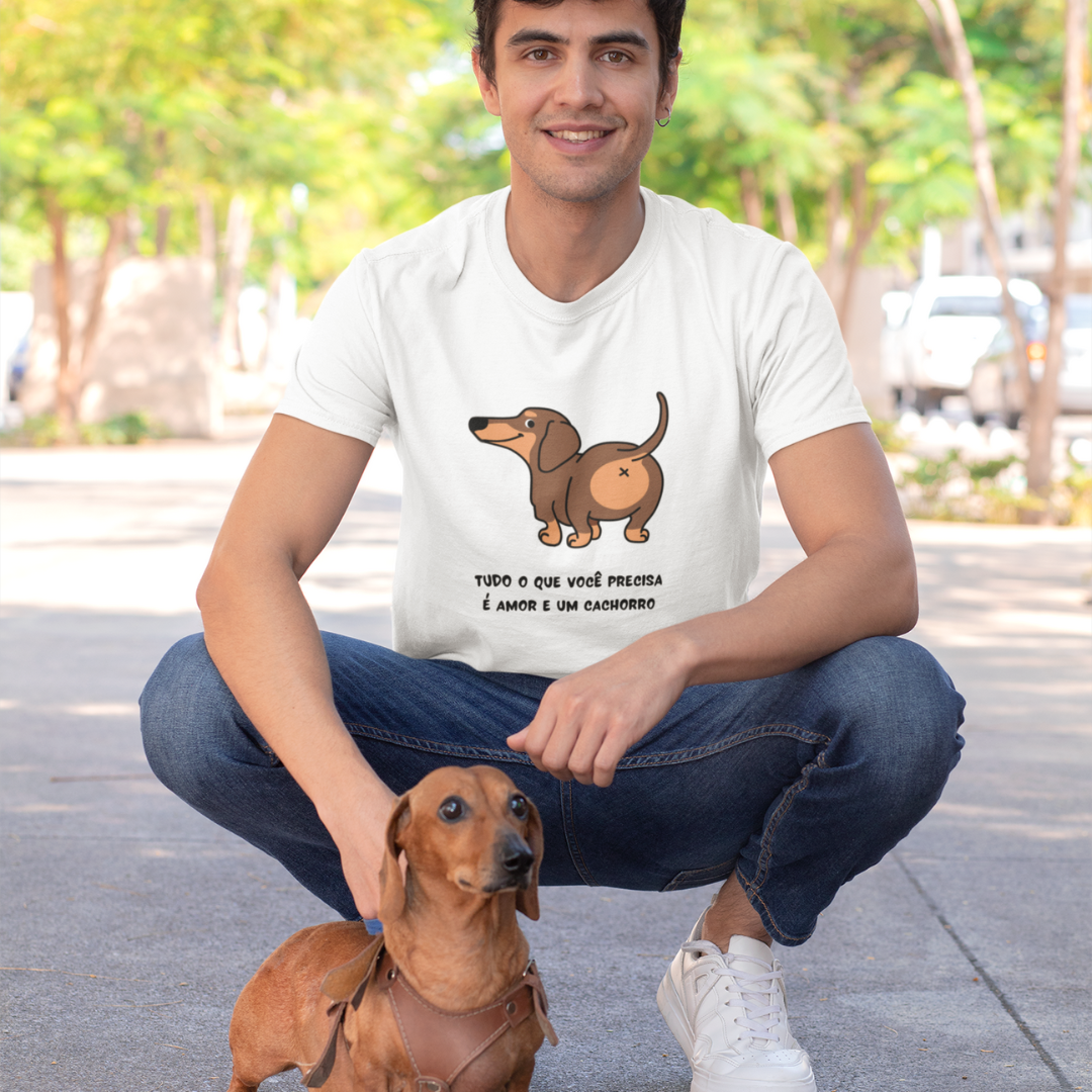 Camiseta: Amor e um cachorro