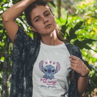 Camiseta: Te amo para sempre Stitch