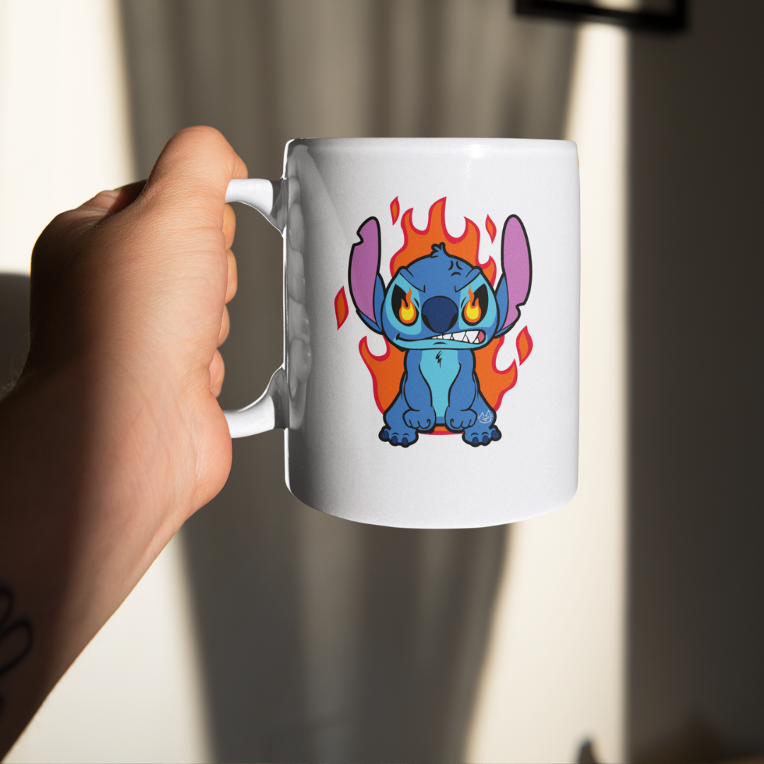 Caneca: Paz nesse caralh* Stitch