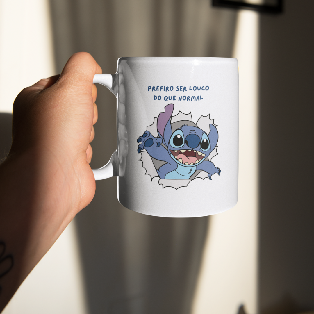 Caneca: Prefiro ser louco Stitch