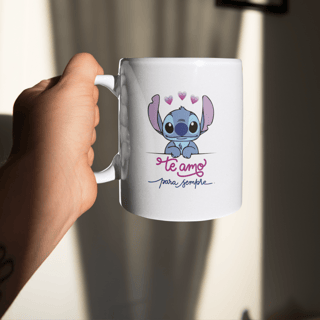 Caneca: Te amo para sempre Stitch