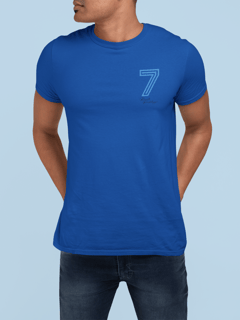 Nome do produto Camiseta 7 Renato - Estampa Azul e Preta
