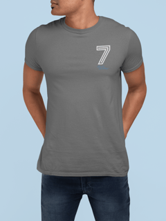 Nome do produto Camiseta 7 Renato - Estampa Branca e Azul