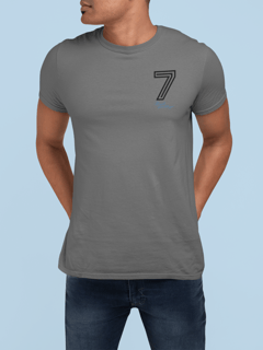 Nome do produto Camiseta 7 Renato - Estampa Preta e Azul