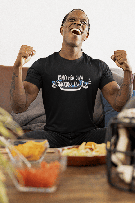 Camiseta Vamo Pra Cima Grêmio! Fiu Fiu - Estampa Branca