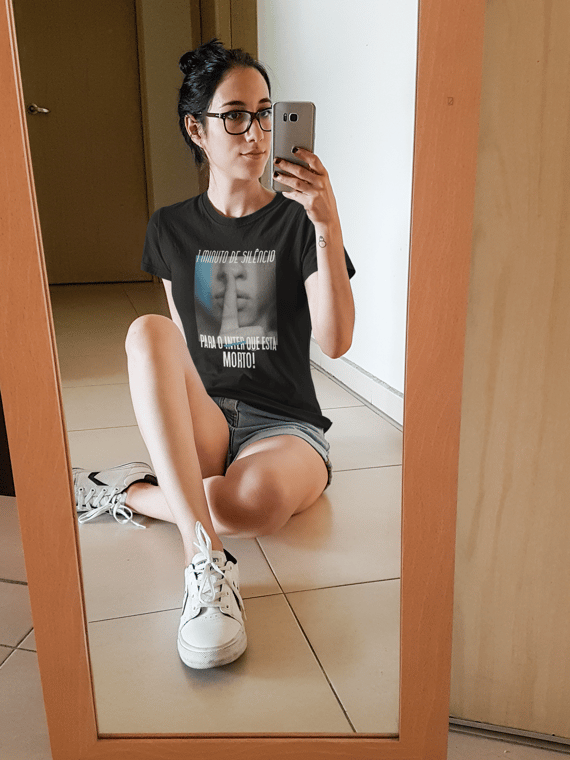 Baby Look 1 minuto de silêncio - Estampa Clara