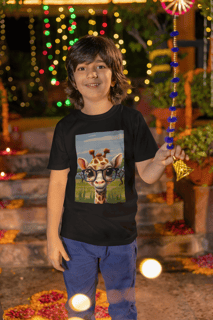 Nome do produto Camiseta Girafinha de óculos