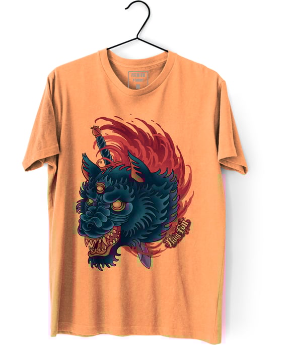 Camiseta Estonada Printfull Wolf Slaughter
