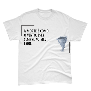 Nome do produto Camiseta Yasuo Branca - A morte é como o vento, está sempre ao meu lado