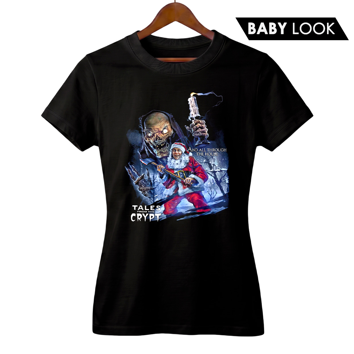 Baby Look Feminina Contos da Cripta | Terror na Noite de Natal | Série de Terror