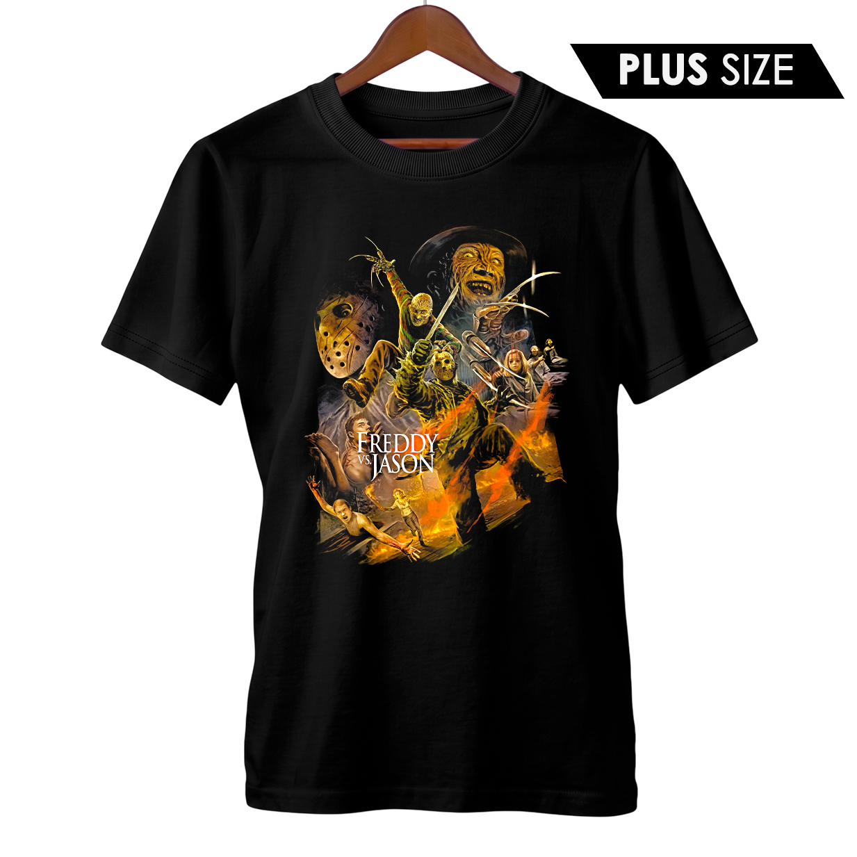Camiseta Plus Size Freddy Vs Jason Filme Terror Estampa Exclusiva