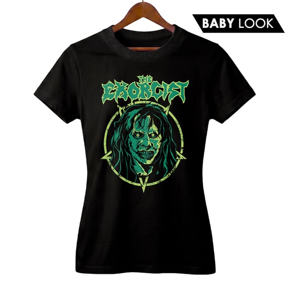 Baby Look Feminina O Exorcista + Banda Exodus | Rock Horror